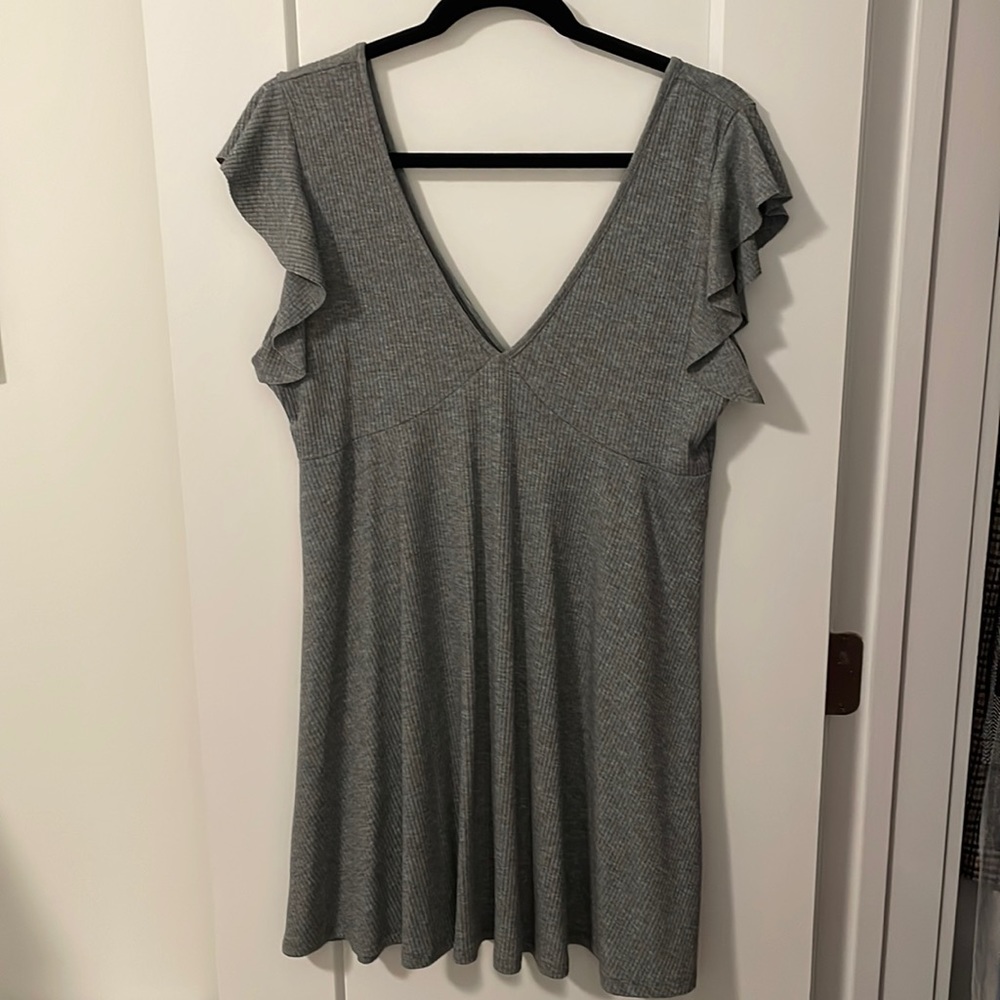 Wild Fable Gray Flutter Sleeve Dress Size Large